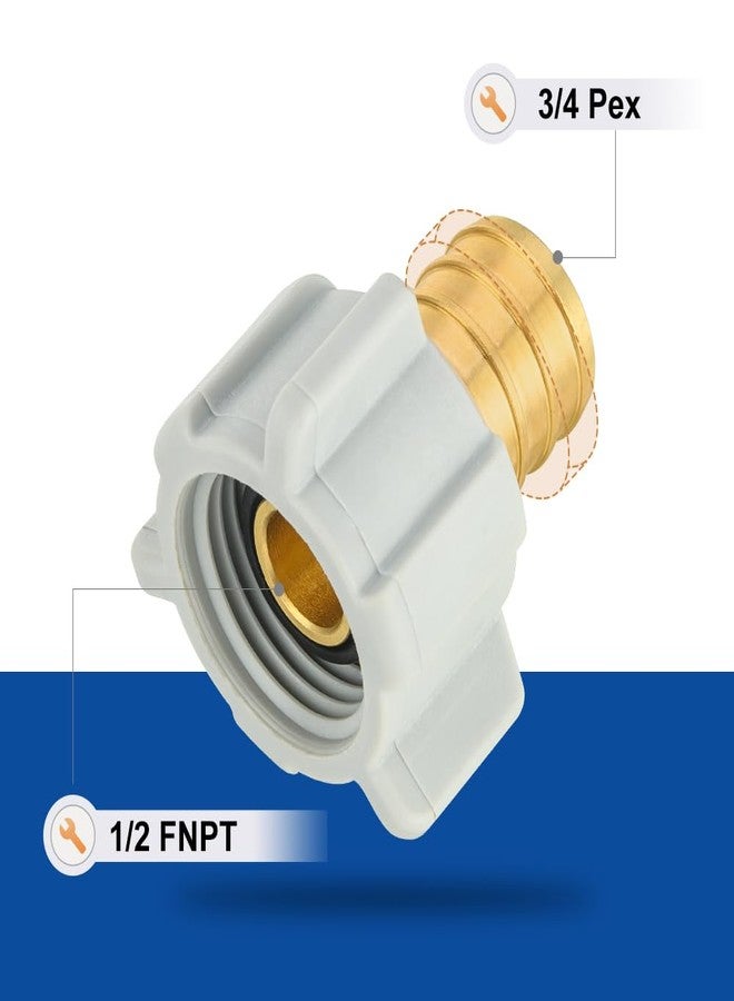 EFIELD (Pack of 2) EFIELD Pex 3/4" Pex x 1/2" Female NPT Swivel Adapter Barb Crimp Brass Pex Fittings, ASTM F1807 (2),(PEX1807305) - Image 2